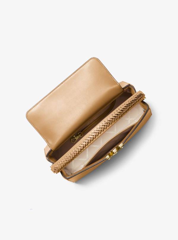 Damske Satchel Taske Michael Kors Karlie Medium Leather Hnede - Kabelky Michael Kors Obchod | EQTFI-7815